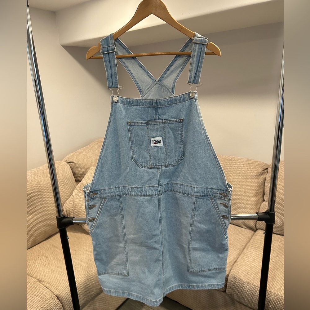 Tommy Hilfiger Light Blue Denim Overall Dress